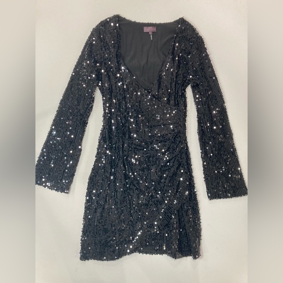 Hale Bob Sequined Long Sleeve Mini Dress - Picture 3 of 13
